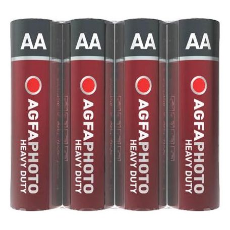 AGFAPHOTO Elem, AA, 4 db, féltartós (szén-cink), zsugor, AGFAPHOTO "Heavy Duty"
