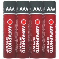   AGFAPHOTO Elem, AAA, 4 db, féltartós (szén-cink), zsugor, AGFAPHOTO "Heavy Duty"