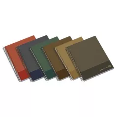   AMBAR Spirálfüzet, A5, kockás, 100 lap, keményfedeles, AMBAR "Kraft", vegyes színek