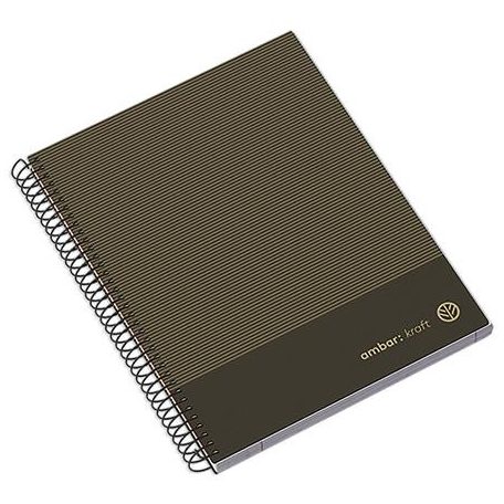 AMBAR Spirálfüzet, A5, kockás, 100 lap, keményfedeles, AMBAR "Kraft", vegyes színek