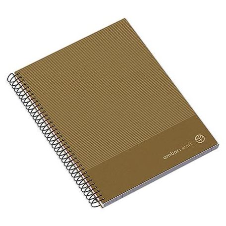 AMBAR Spirálfüzet, A5, kockás, 100 lap, keményfedeles, AMBAR "Kraft", vegyes színek