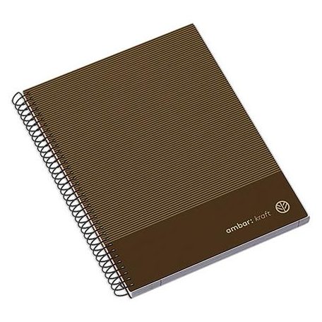 AMBAR Spirálfüzet, A4, vonalas, 100 lap, keményfedeles, AMBAR "Kraft", vegyes színek