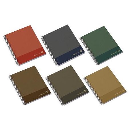 AMBAR Spirálfüzet, A4, vonalas, 100 lap, keményfedeles, AMBAR "Kraft", vegyes színek