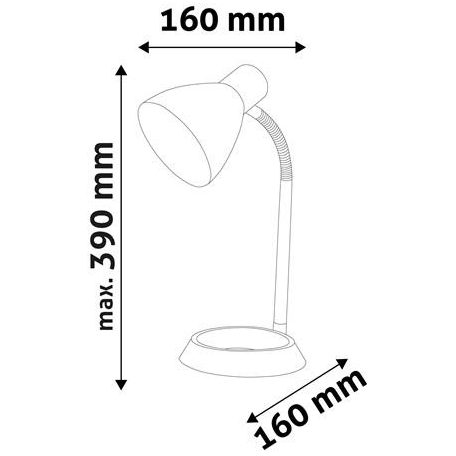 AVIDE Asztali lámpa, O-talp, AVIDE "Basic", fekete