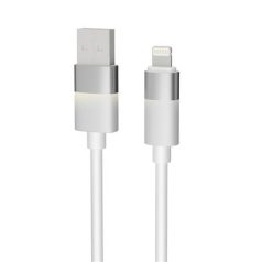   AVAX Töltőkábel, USB-A - lightning (Apple), 1 m, AVAX "CB310 Glowy", fehér