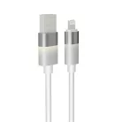 AVAX Töltőkábel, USB-A - lightning (Apple), 1 m, AVAX "CB310 Glowy", fehér
