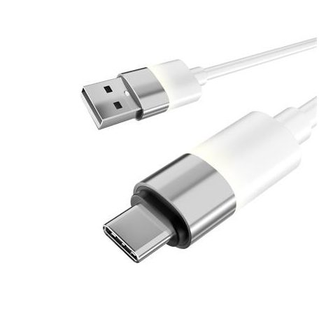 AVAX Töltőkábel, USB-A - USB-C, 18W, 1 m, AVAX "CB312 Glowy", fehér
