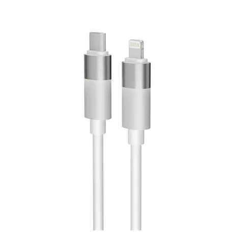 AVAX Töltőkábel, USB-A - lightning (Apple), 27W, 1 m, AVAX "CB314 Glowy", fehér