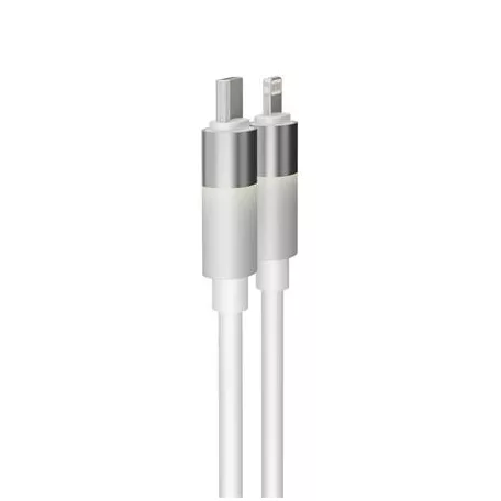 AVAX Töltőkábel, USB-A - lightning (Apple), 27W, 1 m, AVAX "CB314 Glowy", fehér