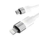 AVAX Töltőkábel, USB-A - lightning (Apple), 27W, 1 m, AVAX "CB314 Glowy", fehér