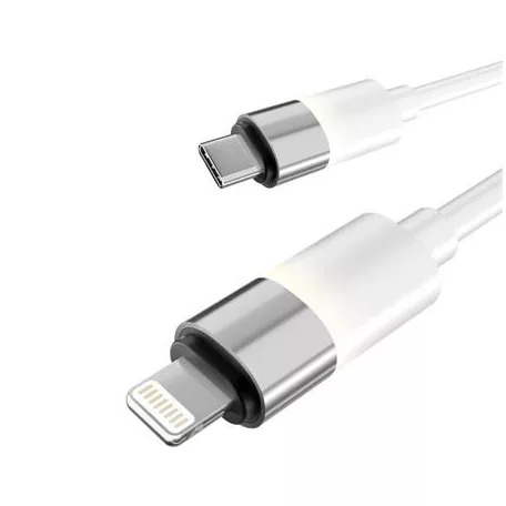 AVAX Töltőkábel, USB-A - lightning (Apple), 27W, 1 m, AVAX "CB314 Glowy", fehér