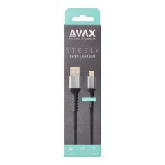   AVAX Töltőkábel, USB-A - lightning (Apple), 20W, 1,5 m, AVAX "CB314 Steel", acélszürke