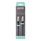 AVAX Töltőkábel, USB-C - USB-C, 27W, 1 m, AVAX "CB316 Glowy", fehér