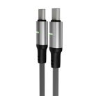 AVAX Töltőkábel, USB-C - USB-C, 60W, 2 m, AVAX "CB632 Steely LED", fekete