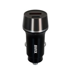   AVAX Autós töltő, USB-C, USB-A, AVAX "CC340B", fekete
