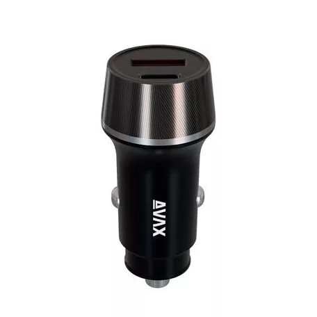 AVAX Autós töltő, USB-C, USB-A, AVAX "CC340B", fekete
