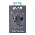 AVAX Autós töltő, vezeték nélküli, szellőzőrácsra, AVAX "WH600 Freely+", fekete