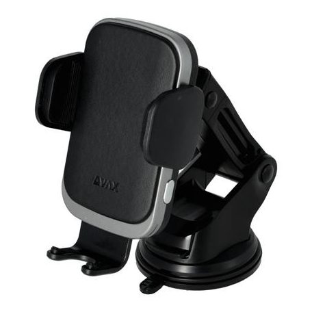 AVAX Autós töltő, vezeték nélküli, szellőzőrácsra/szélvédőre, AVAX "WH601 Freely+", fekete