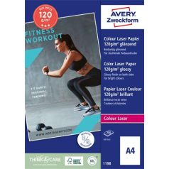   AVERY ZWECKFORM Fotópapír, lézer, A4, 120 g, fényes, kétoldalas, AVERY ZWECKFORM