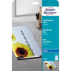   AVERY ZWECKFORM Fólia, öntapadó, A4, tintasurgaras nyomtatóba, AVERY ZWECKFORM