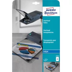   AVERY ZWECKFORM Fólia, írásvetítőhöz, A4, tintasurgaras nyomtatóba, AVERY ZWECKFORM