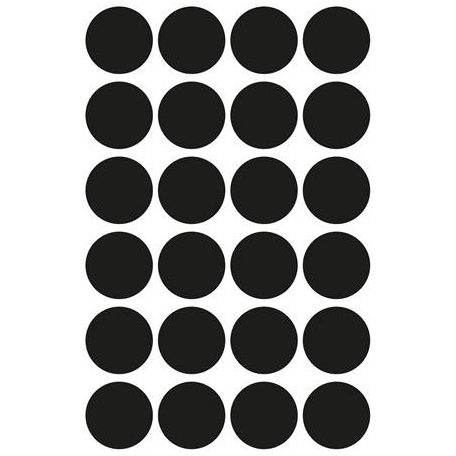 AVERY ZWECKFORM Etikett, 18 mm, kör, AVERY ZWECKFORM, fekete, 96 etikett/csomag
