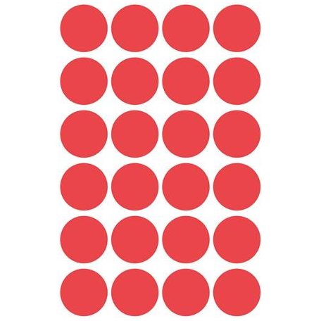 AVERY ZWECKFORM Etikett, 18 mm, kör, AVERY ZWECKFORM, piros, 96 etikett/csomag