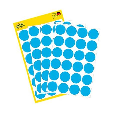 AVERY ZWECKFORM Etikett, 18 mm, kör, AVERY ZWECKFORM, kék, 96 etikett/csomag