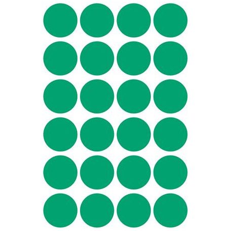 AVERY ZWECKFORM Etikett, 18 mm, kör, AVERY ZWECKFORM, zöld, 96 etikett/csomag