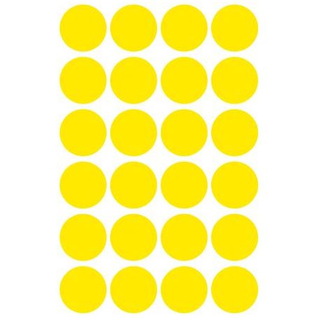 AVERY ZWECKFORM Etikett, 18 mm, kör, AVERY ZWECKFORM, sárga, 96 etikett/csomag