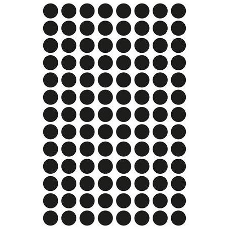 AVERY ZWECKFORM Etikett, 8 mm, kör, AVERY ZWECKFORM, fekete, 416 etikett/csomag