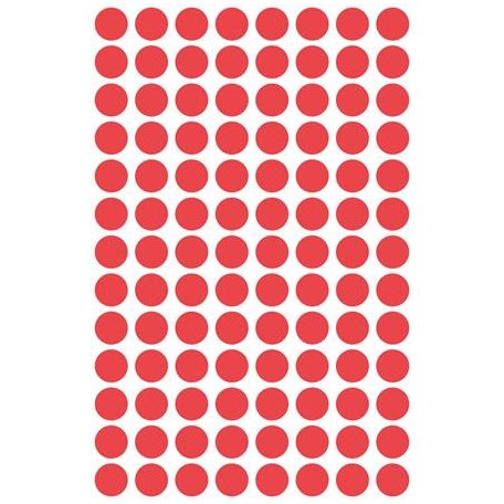 AVERY ZWECKFORM Etikett, 8 mm, kör, AVERY ZWECKFORM, piros, 416 etikett/csomag