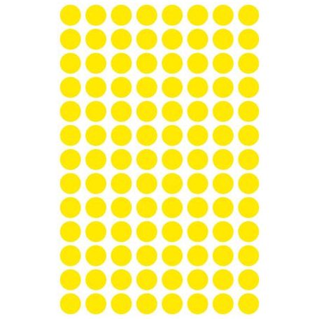 AVERY ZWECKFORM Etikett, 8 mm, kör, AVERY ZWECKFORM, sárga, 416 etikett/csomag