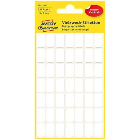 AVERY ZWECKFORM Etikett, 16x9 mm, kézzel írható, kerekített sarkú, AVERY ZWECKFORM, 294 etikett/csomag