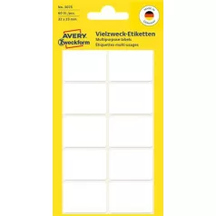   AVERY ZWECKFORM Etikett, 32x23 mm, kézzel írható, lekerekített sarkú, AVERY ZWECKFORM, 60 etikett/csomag