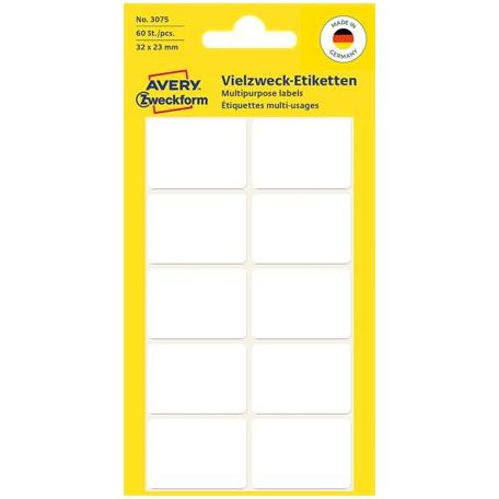 AVERY ZWECKFORM Etikett, 32x23 mm, kézzel írható, lekerekített sarkú, AVERY ZWECKFORM, 60 etikett/csomag
