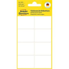  AVERY ZWECKFORM Etikett, 38x29 mm, kézzel írható, lekerekített sarkú, AVERY ZWECKFORM, 40 etikett/csomag