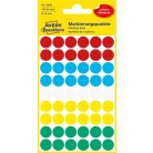 AVERY ZWECKFORM Etikett, 12 mm, kör, AVERY ZWECKFORM, 5 különböző szín, 270 etikett/csomag
