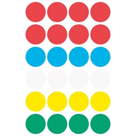 AVERY ZWECKFORM Etikett, 18 mm, kör, AVERY ZWECKFORM, 5 különböző szín, 96 etikett/csomag