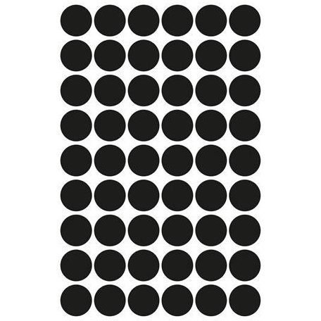 AVERY ZWECKFORM Etikett, 12 mm, kör, AVERY ZWECKFORM, fekete, 270 etikett/csomag