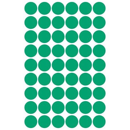 AVERY ZWECKFORM Etikett, 12 mm, kör, AVERY ZWECKFORM, zöld, 270 etikett/csomag
