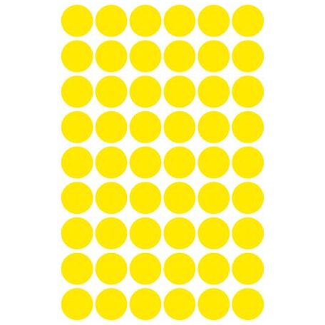 AVERY ZWECKFORM Etikett, 12 mm, kör, AVERY ZWECKFORM, sárga, 270 etikett/csomag