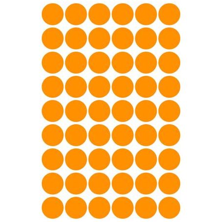 AVERY ZWECKFORM Etikett, 12 mm, kör, AVERY ZWECKFORM, neon narancs, 270 etikett/csomag