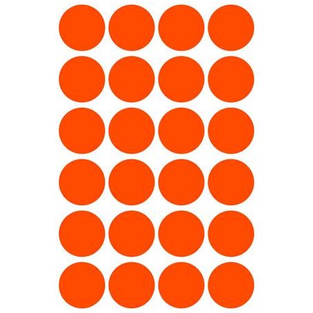 AVERY ZWECKFORM Etikett, 18 mm, kör, AVERY ZWECKFORM, neon piros, 96 etikett/csomag