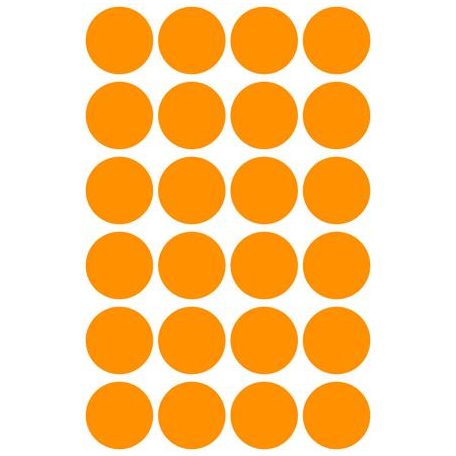 AVERY ZWECKFORM Etikett, 18 mm, kör, AVERY ZWECKFORM, neon narancs, 96 etikett/csomag