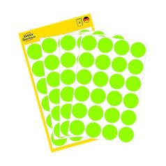   AVERY ZWECKFORM Etikett, 18 mm, kör, AVERY ZWECKFORM, neon zöld, 96 etikett/csomag