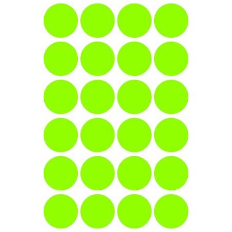 AVERY ZWECKFORM Etikett, 18 mm, kör, AVERY ZWECKFORM, neon zöld, 96 etikett/csomag