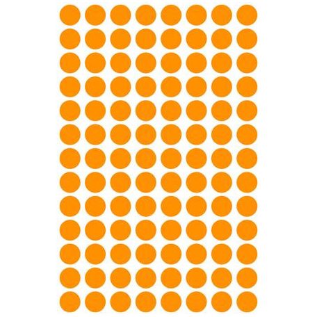 AVERY ZWECKFORM Etikett, 8 mm, kör, AVERY ZWECKFORM, neon narancs, 416 etikett/csomag