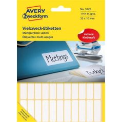   AVERY ZWECKFORM Etikett, 32x10 mm, kézzel írható, kerekített sarkú, AVERY ZWECKFORM, 1144 etikett/csomag