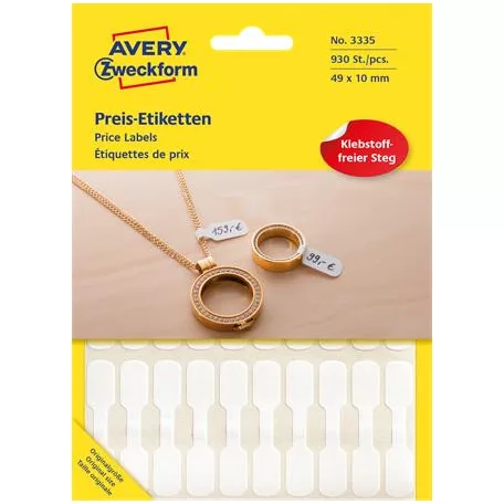 AVERY ZWECKFORM Árazócímke, 49x10 mm, AVERY ZWECKFORM, fehér